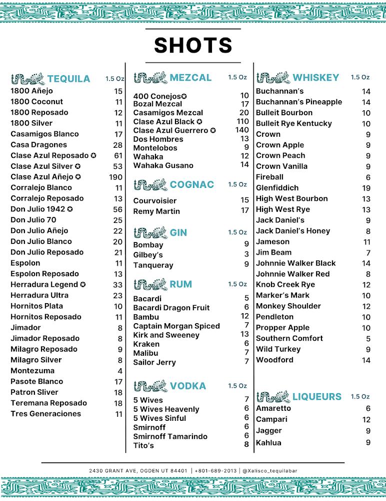 Xalisco Tequila Bar Menu image 1