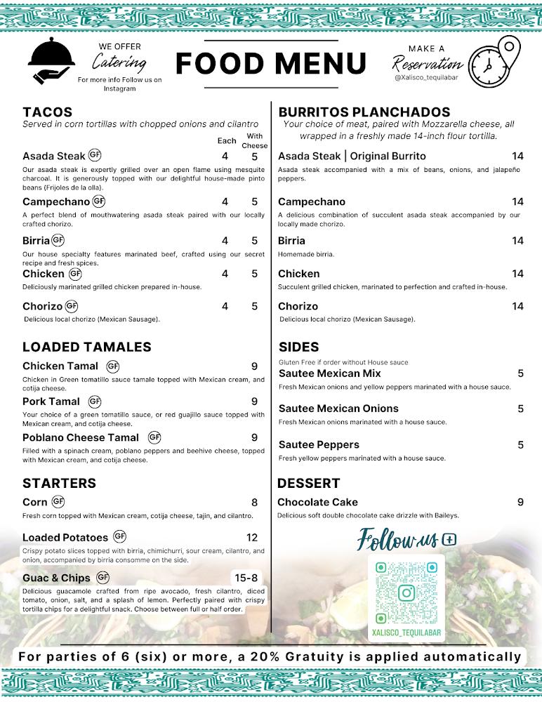 Xalisco Tequila Bar Menu image 2