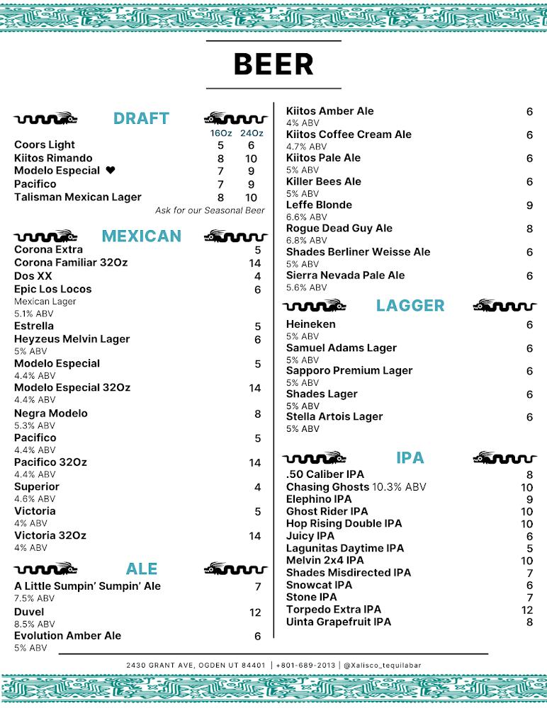Xalisco Tequila Bar Menu image 3